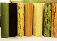 несколько окрасок бамбуковых обое